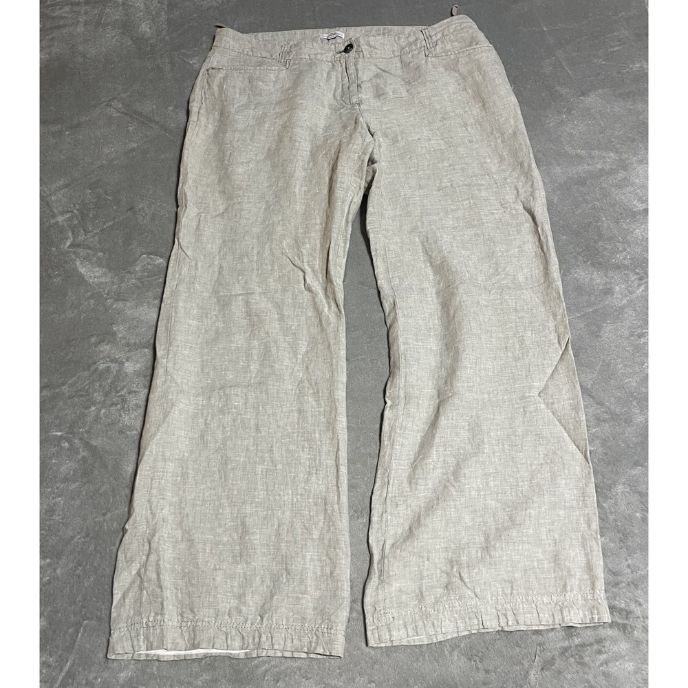 s.Oliver Linen Wide Leg Pants Womens 12 Trousers UK16 IT42 Beach Lagenlook